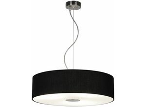 4059157167957 - Pendelleuchte schwarz 3 Flammig rund Hängelampe Schlafzimmer Wohnzimmerlampe hängend Textil mit satiniertem Glas 3x 11 Watt led 1055 Lumen 45 cm