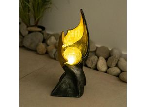 4059157168480 - Etc-shop - led Flamme Solar Solarlampen für Außen Garten Dekoration Solarlampe mit Flammeneffekt gold braune Skulptur mit bezauberndem Lichteffekt