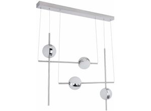 4059157169463 - Etc-shop - led Pendelleuchte Wohnzimmerlampe Kugel Hängeleuchte opal Chrom Innenleuchte modern 32 Watt 2200lm 3000k LxH 83 x 120 cm