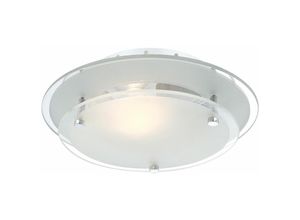 4059157169715 - Etc-shop - Deckenlampe Deckenleuchte Schlafzimmerlampe Glas satiniert mit Spiegelschirm Chrom rund 1x E27 DxH 23x8 cm