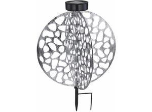 4059157172111 - Etc-shop - Solarlampe für Außen Deko led Solarleuchte Gartenleuchte Deko Garten silber Lichteffekt mit Erdspieß 1x led 3000K LxH 30x41 cm