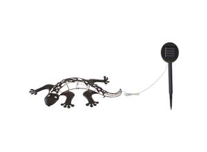 4059157172623 - Etc-shop - Solar Wandlampen für Außen Tier Gartenfigur Gecko Solarleuchte Figur für die Wandmontage Metall bronzefarben je 1x led BxH 50x25 cm