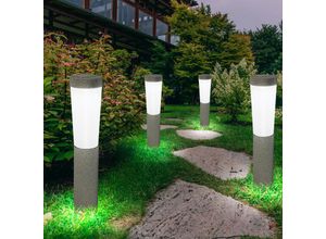 4059157174917 - Etc-shop - Solarlampen Garten Steinoptik Wegbeleuchtung Außen Solar Solarleuchten Set für Außen mit Erdspieß 1x led Akku kaltweiß h 456 cm 4er