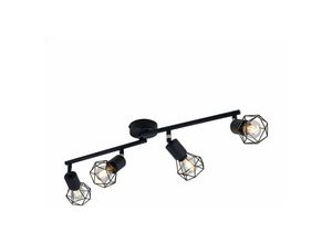 4059157175280 - Etc-shop - Deckenleuchte beweglich 4 Flammig Wohnzimmer Deckenlampe Spots verstellbar Käfig Strahler schwarz 4x E14 Fassungen LxBxH 60x8x195 cm