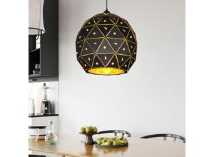 4059157176331 - Etc-shop - Hängelampe Pendelleuchte Hängeleuchte Wohnzimmerlampe Esszimmerleuchte K9 Kristalle schwarz Metall klar E27 d 40 cm