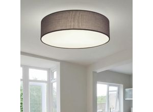 4059157177734 - Etc-shop - Deckenleuchte Stoff anthrazit Lampe Wohnzimmer Beleuchtung Deckenleuchte Schlafzimmer Modern Textil anthrazit weiß rund 3x E27 DxH