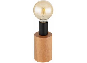 4059157179301 - Etc-shop - Vintage Tischlampe Holz Schreibtischlampe Industrial schwarz Nachttischlampe Retro Holz Metall naturfarben 1x E27 DxH 9x195 cm