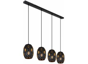 4059157180987 - Hängeleuchte Esstischlampe Pendelleuchte schwarz gold Wohnzimmerlampe 4-flammig Orientalisch Kristallleuchte Pendel 4x E27 LxBxH 90x15x120 cm