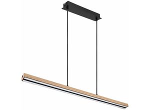 4059157181861 - Etc-shop - Zugpendelleuchte Pendelleuchte Holz Hängelampe Esstisch mit Memory Funktion 3 Stufen Backlight Metall schwarz matt 1x led 30 Watt 1150