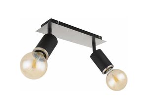 4059157182912 - Etc-shop - Deckenlampe Wohnzimmerlampe 2-flammig Deckenleuchte Spots verstellbar Holz Metall schwarz 2x E27 Fassungen LxBxH 31x10x18 cm