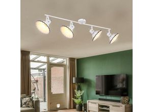 4059157183483 - Spotleiste Keramik weiß Deckenleuchte Strahler schwenkbar Deckenlampe 4 Flammig Metall 4x E27 Fassungen L 90 cm