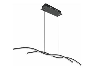 4059157184404 - Etc-shop - Wohnzimmerlampe Deckenleuchte hängend Pendelleuchte led Esstisch Hängeleuchte 2 flammig modern Wellenoptik Metall schwarz opal Graphit