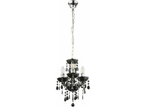 4059157186842 - Kronleuchter mit Kristallen schwarz Hängeleuchte Lüster aus Metall und Acryl Antik Pendelleuchte 3x E14 Durchmesser x Höhe 28 x 37cm Gesamthöhe 4059157186842 - Kronleuchter mit Kristallen schwarz Hängeleuchte Lüster aus Metall und Acryl Antik Pendelleuchte 3x E14 Durchmesser x Höhe 28 x 37cm Gesamthöhe