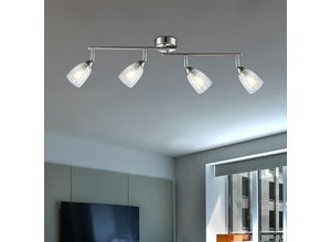 4059157188273 - Etc-shop - led Deckenleuchte Wohnzimmerlampe Spotleiste Chrom Deckenlampe Esszimmer bewegliche Glasspots in Crackle-Design 4x 3W 250lm 3000K LxH