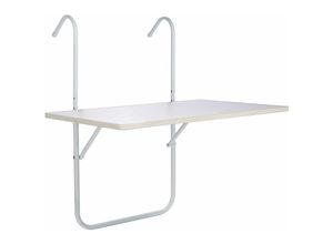 4059157189812 - Etc-shop - Hänge Balkon Tisch klappbar ca 60x40 cm Wand Klapp Tisch Hänge Tisch pulverbeschichtet weiß Stahlgestänge Garten