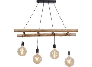 4059157190979 - Pendelleuchte Esstisch Balkenlampe Holz Hängeleuchte Landhaus Stil Leiter Design Eukalyptus 4xE27 LxBxH 120x30x120 cm