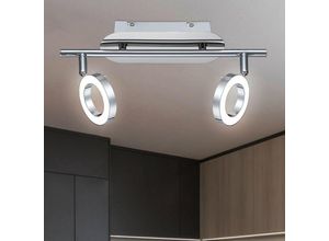 4059157191549 - Etcshop - Deckenleuchte schwenkbar Deckenstrahler Chrom bewegliche Spot Deckenlampen Wohnzimmer led 2x 5 Watt 700 Lumen warm weiß l 315 cm