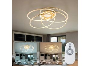 4059157194533 - Etc-shop - led Decken Leuchte gold Ring Design Tages Licht cct Fernbedienung alu Lampe dimmbar