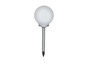 4059157196407 - Solarlampen für Außen Kugel Gartenleuchte Erdspieß Kugelleuchte Solar 25 cm led Solarkugel für den Garten Kunststoff weiß silber 4x led kaltweiß h