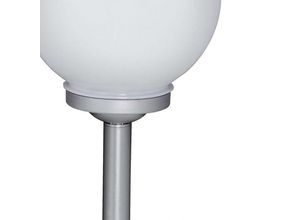 4059157196698 - Solarlampen für Außen Kugel Gartenleuchte Erdspieß Kugelleuchte Solar 25 cm led Solarkugel für den Garten Kunststoff weiß silber 2x led kaltweiß h