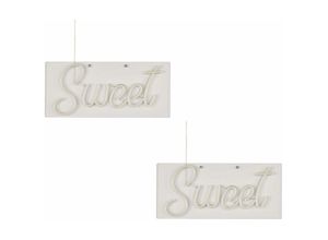 4059157197183 - Etc-shop - Neon Sign Sweet led Schild Schrift Neonschriftzug Wand Neon Light pink Silikon weiß 5 Watt LxH 45x20 cm 2er Set