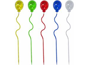 4059157197947 - Etc-shop - Solarleuchte Erdspieß led Gartendeko led Solar Lampen Luftballons bunt led DxH 85 x 60 cm 5er Set