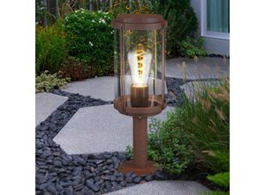 4059157198401 - Etc-shop - Stehlampe Aluminium Gartenleuchte Wegeleuchte Sockelleuchte Außenlampe rostfarben Druckguss 1x E27 DxH 14x40 cm