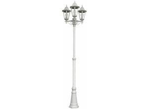 4059157202115 - Etc-shop - Stehlampe Alu Standleuchte Kandelaber Gartenleuchte Terrasse Wegeleuchte Glas klar weiß Außenlampe Druckguss 3x E27 Fassung l x b x h