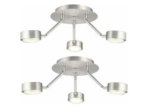 4059157202306 - Etc-shop - Deckenleuchte 3 Flammig Deckenlampe Strahler schwenkbar Spotleuchte beweglich silber 3x GX53 DxH 182x58 cm