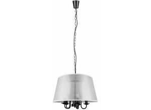 4059157205116 - Etc-shop - Pendelleuchte Kronleuchter Schirmleuchte Lüster Hängelampe Wohnzimmer 5 flammig Metall schwarz matt weiß 5x E14 Fassungen DxH 50x150 cm