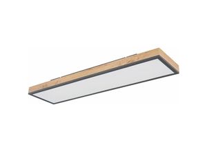 4059157205185 - Deckenleuchte Designleuchte Deckenlampe Wohnzimmerleuchte Küche Holzoptik weiß opal graphit 1x led 24 Watt 1500 Lumen warmweiß HxLxB 65x80x20 cm