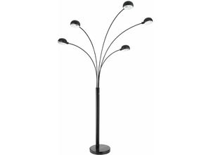 4059157205253 - Etc-shop - Stehleuchte Strahler Standlampe Stehlampe Wohnzimmer Modern mit Marmorsockel schwarz Metall 5x E14 LxBxH 130x120x200cm