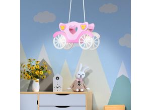 4059157205949 - Etc-shop - Kinderleuchte Mädchen Hängeleuchte Kutschen Leuchte Pendellampe Kinder Zimmerlampe Pendelleuchte Prinzessin pink 2x E27 LxBxH 33 x 105