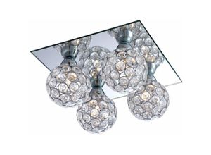 4059157208780 - Etc-shop - Deckenleuchte Metall Spiegel Kugel Metallgeflecht-Kugel Deckenlampe Acrylkristalle