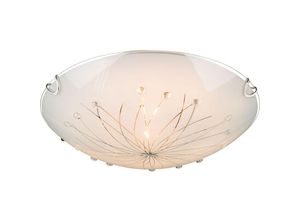 4059157222366 - Etc-shop - Design Decken Leuchte Glas satiniert Dekor Linien Steine klar Lampe