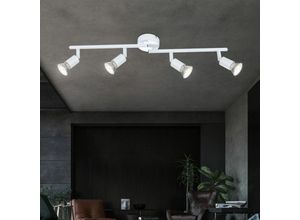 4059157224247 - Etc-shop - Decken Lampe Leuchte Metall Weiß Glas Spots Beweglich Wohn Ess Schlaf Zimmer