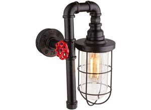 4059157226241 - Etc-shop - Industrie Design Wand Strahler Beleuchtung Wasser Rohr Leitung Lampe schwarz gold