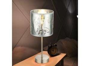 4059157227736 - Etc-shop - Design Tisch Leuchte Schlaf Gäste Zimmer Stanzung Lese Nacht Licht Lampe silber