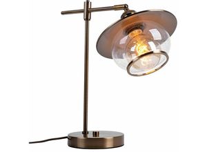 4059157230279 - Etc-shop - Tischlampe Tischleuchte Schreibtischlampe Wohnzimmerleuchte Leseleuchte Metall bronzefarben Glasschirm E27 h 42 cm