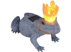 4059157236080 - Etc-shop - led Außen Solar Leuchte Frosch König Garten Deko Beleuchtung Steh Lampe grau gold