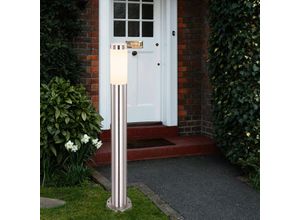 4059157236806 - Etc-shop - Außenstehlampe Garten Wegelampe Edelstahl silber Sockelleuchte Außen Standleuchte Säule Höhe 80 cm