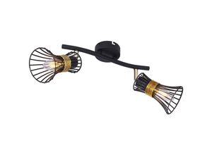 4059157236929 - Etc-shop - Decken Lampe Leuchte Spot beweglich Metall Gold Schwarz Schlaf Zimmer Büro Küche