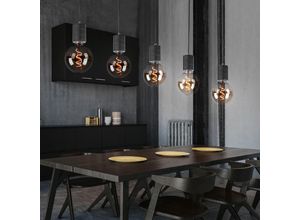 4059157242470 - Etc-shop - Pendelleuchte schwarz 5 flammig Wohnzimmer Aluminium Hängelampe Metall schwarz 5x E27 Fassungen LxBxH 115x10x120 cm