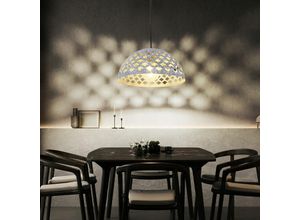 4059157244030 - Hängelampe Pendelleuchte Hängeleuchte Wohnzimmerlampe Esszimmerleuchte Küchenlampe schwarz Metall grau rautenförmigen Stanzungen höhenanpassbar