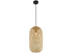 4059157246133 - Etc-shop - Boho Hängeleuchte Esstischleuchte Pendelleuchte Wohnzimmerlampe Bambusgeflecht natur 1x E27 DxH 22 x 120 cm