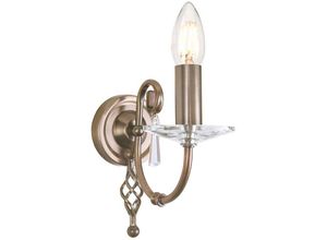 4059157249622 - Etc-shop - Wandleuchte Lampe Stahl Gealtertes Messing h 22 cm Flurlampe Kerzenleuchte