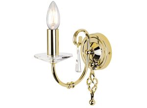 4059157249639 - Etc-shop - Wandleuchte Lampe Stahl Messing h 22 cm Flurlampe Klassisch Kerzenleuchte