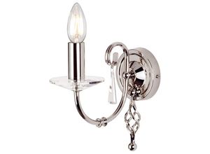 4059157249646 - Etc-shop - Wandleuchte Lampe Stahl Nickel h 22 cm Flurlampe Klassisch Kerzenleuchte