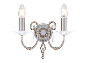 4059157249677 - Etc-shop - Wandlampe Leuchte Stahl Nickel h 22 cm Flurlampe 2 Flammig Kerzenlampe