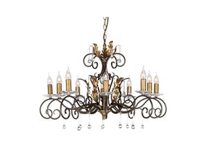 4059157249950 - Etc-shop - Kronleuchter Hängelampe Deckenleuchte Stahl Bronze Gold d 90 cm Esszimmerlampe